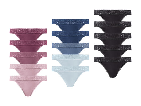 Strings avec dentelle, lot de 5