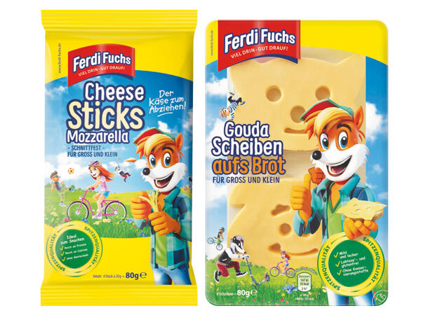 Ferdi Fuchs Gouda Scheiben oder Mozzarella Sticks