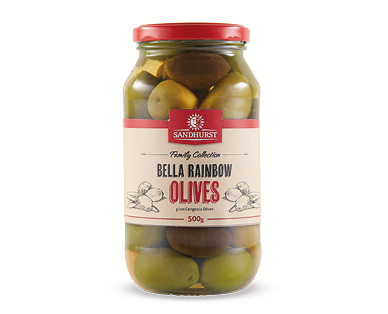 SANDHURST BELLA RAINBOW OLIVES 500G