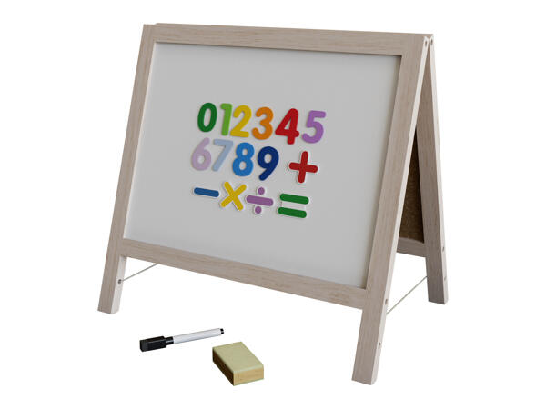 Wooden Learning Game "Stack and Count Toy, Teaching Clock, Table Top Easel"