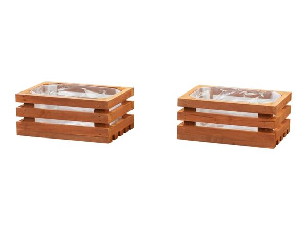 Parkside Wooden Planter Set - Set of 2 - Brown