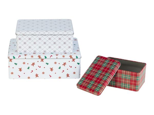Livarno Home Christmas Tin Set - 3 Piece Set