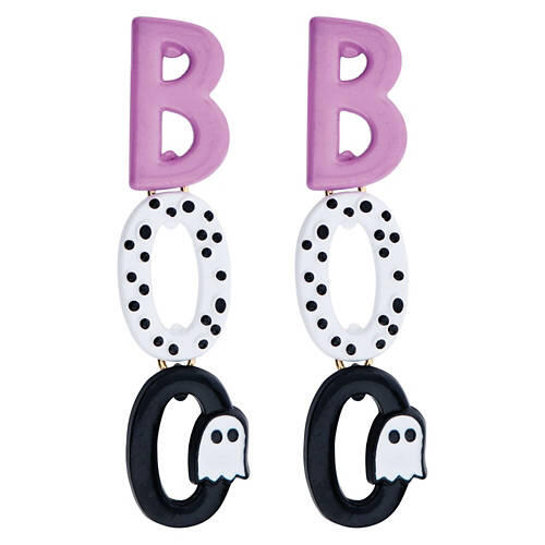 Halloween Earring - Purple BOO