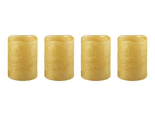 Livarno Home Golden LED Real Wax Candles - 4 Pack