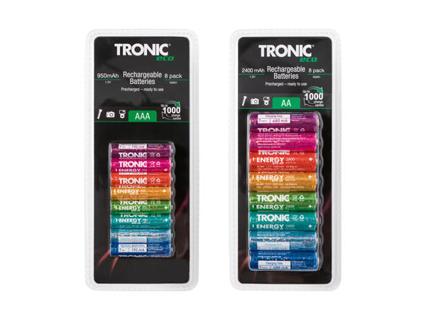 TRONIC(R) Genopladelig batteri 8-pak