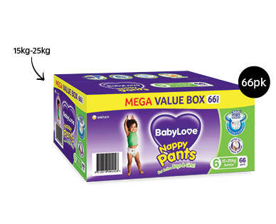 BABYLOVE Junior Nappy Pants Megabox 66pk