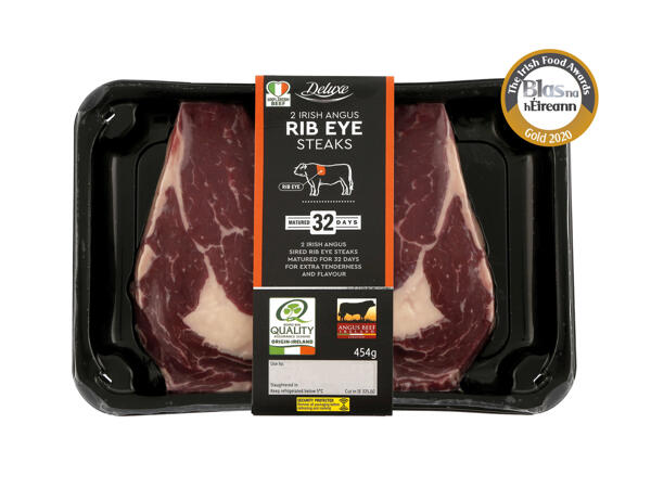 2 Irish Angus Rib Eye Steaks