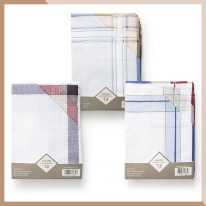 Mouchoirs pour hommes, 12 pcs