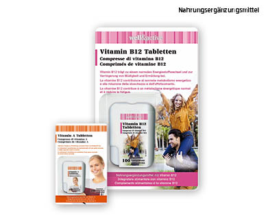 WELL&ACTIVE Vitamin A-/B12-Minitabletten im Klickspender