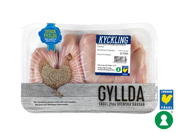Färsk tvådelad kycklingfilé