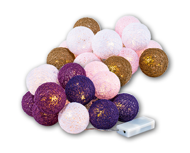 Guirlande lumineuse LED à sphères en tissu