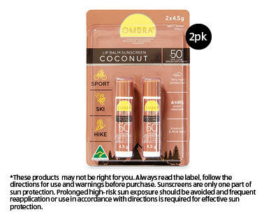 Ombra Lip Balm SPF50+ 2 x 4.5g