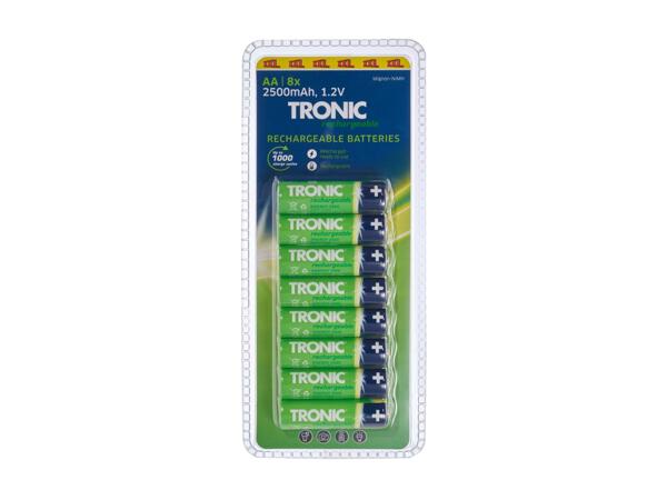 Rechargeable batteries, 8 pieces