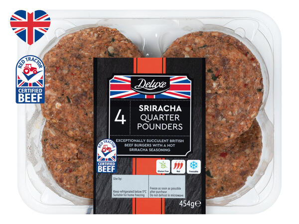 Deluxe 4 British Beef Sriracha Quarter Pounders