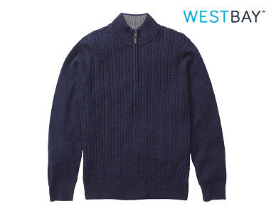Men's Wool Blend Zip Jumper