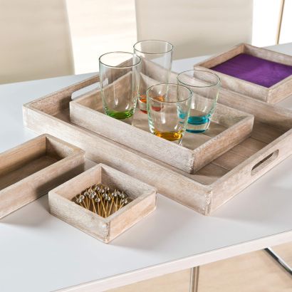 Plateaux en bois, 5 pcs