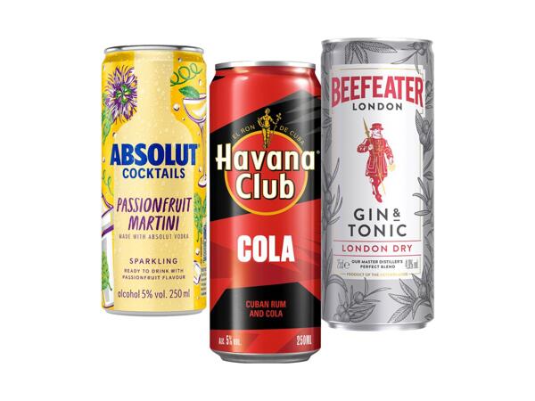 BEEFEATER / ABSOLUT / HAVANA CLUB / MALIBU READY TO DRINKY