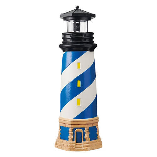 Solar Garden Figurine - Blue Lighthouse