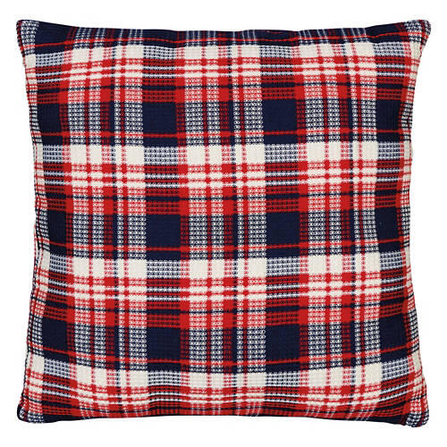 18" x 18" Americana Square Pillow - Plaid