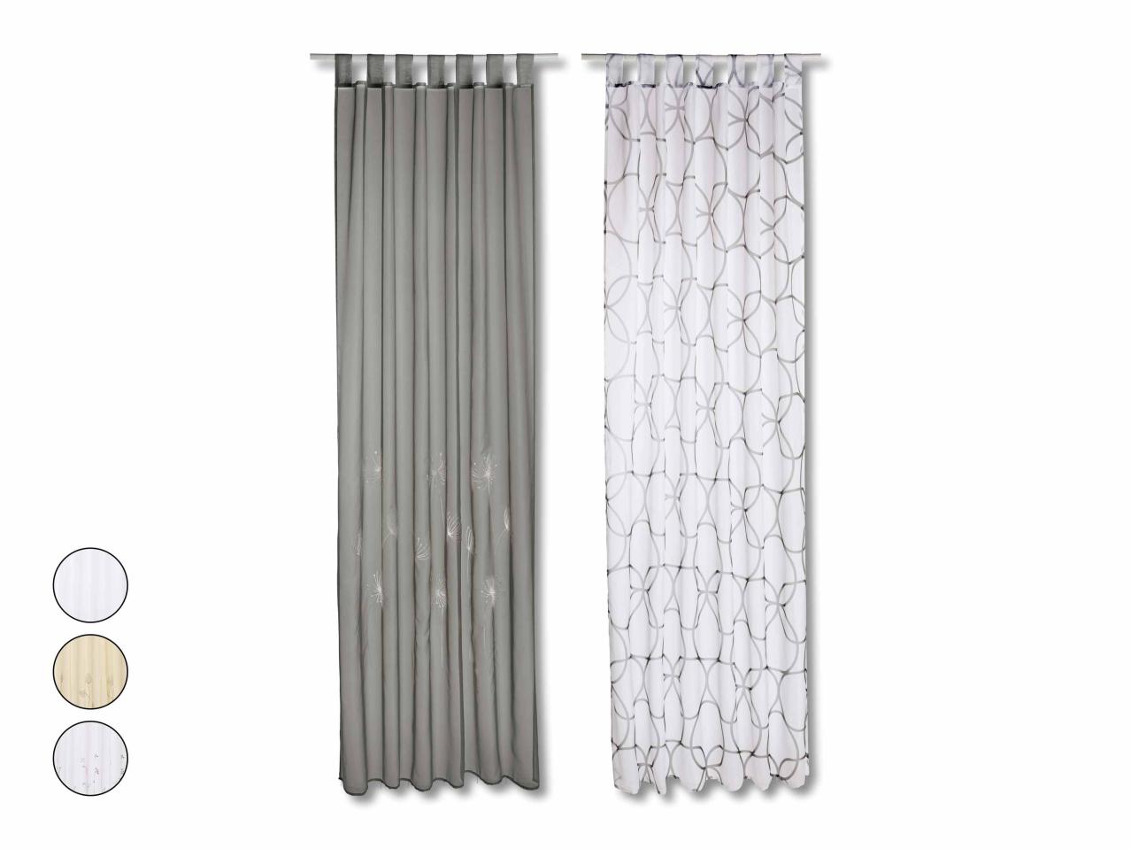 Schlaufenvorhang transparent, 2er