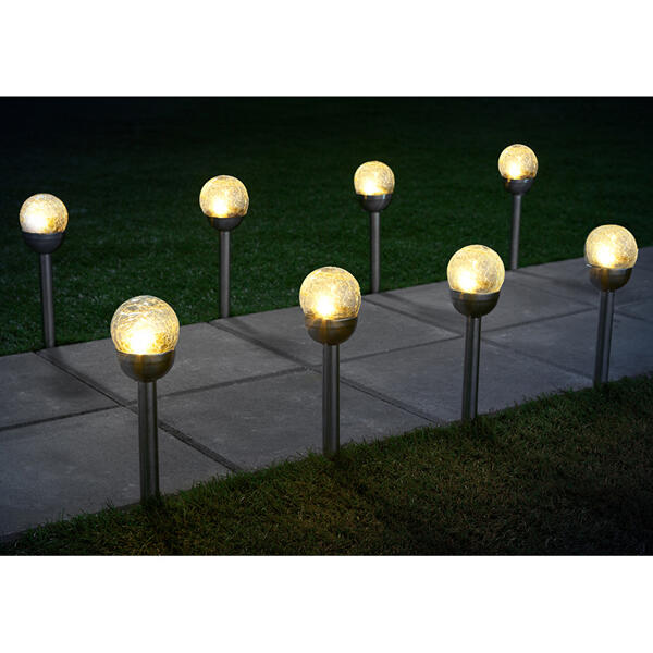 XXL-LED-Solarkugel "Crashglas" 8er-Set