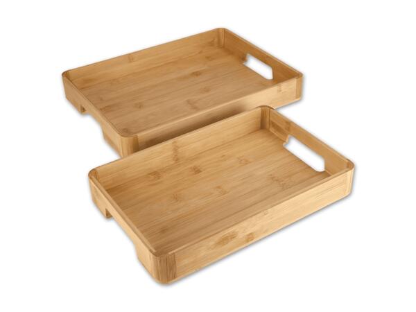 Bambus-Tablett-Set, 2-teilig