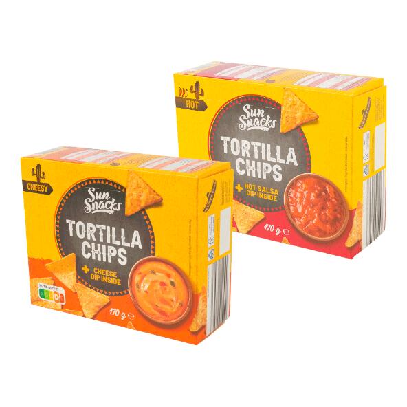 SUN SNACKS(R) 				Chips tortilla avec sauce dip