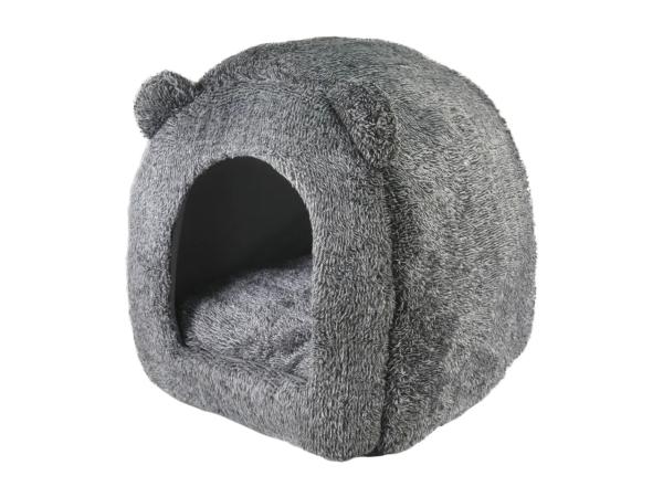 Grey Teddy Cat Bed