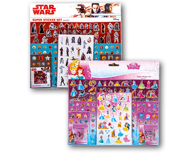 Mega set di adesivi DISNEY PRINCESS/CARS/STAR WARS™/PAW PATROL/DISNEY FROZEN
