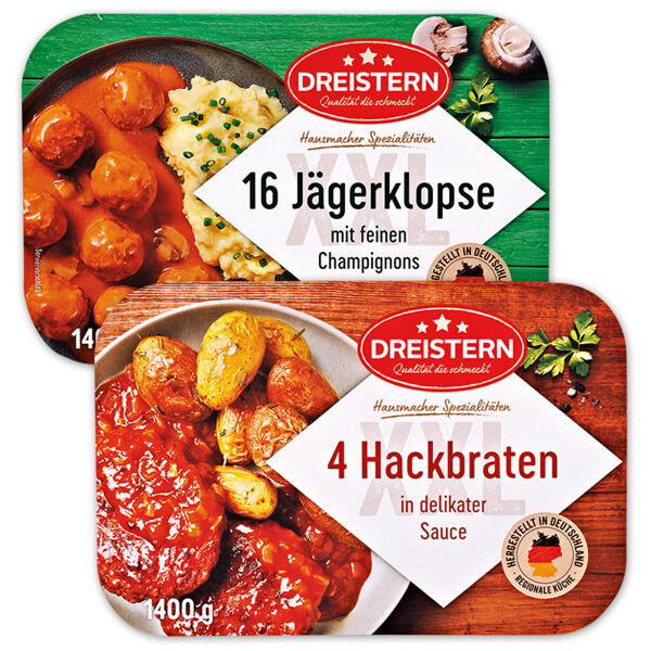 4 Hackbraten / 16 Jägerklopse