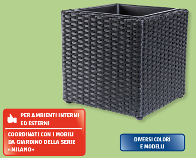 Vaso cubico per piante effetto rattan GARDENLINE(R)