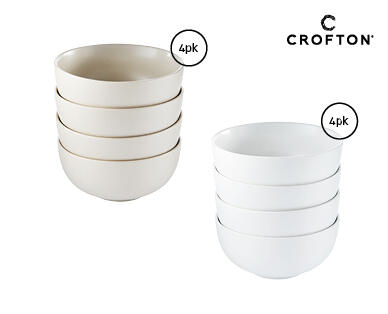 Ceramic Dinnerware 4 Pack – White or Stone