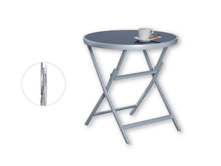 FLORABEST Aluminium Glass Table Ø70 x 71cm