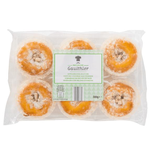 Muffins met appelcrumble, 6 st.