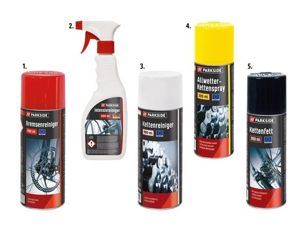 Prodotti assortiti per la manutenzione della bici