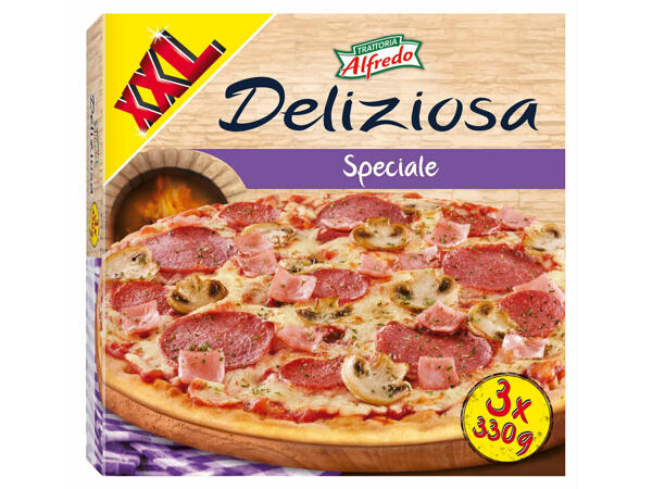 Pizza 'speciale' cuite sur pierre