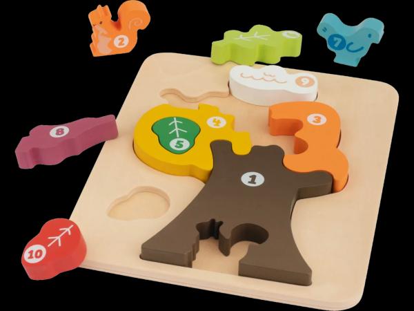 Wooden Puzzle with Numbers