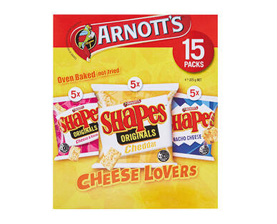 Arnott's Cheese Lovers Variety Box 15pk/375g