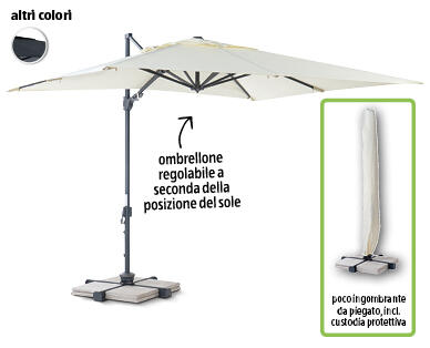 GARDENLINE(R) Ombrellone in alluminio da 2,75 m con braccio laterale