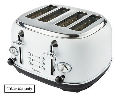 Designer 4 Slice Toaster - White