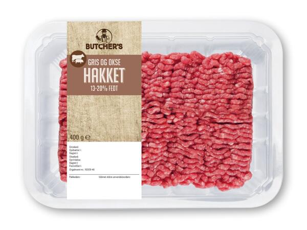 DANISH CROWN/BUTCHER‘S Hakket oksekød med 35 % grønt eller hakket gris- og oksekød