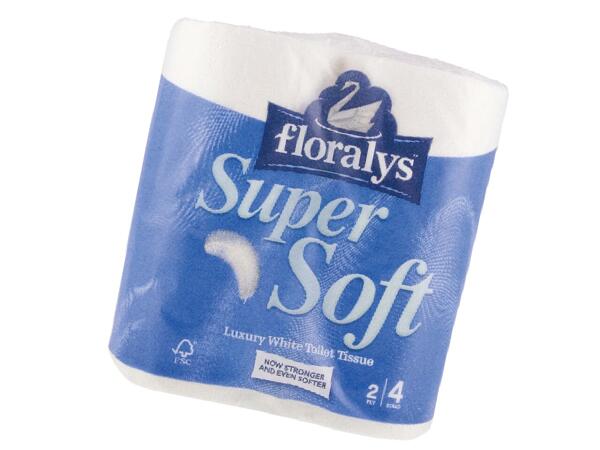 Super Soft Luxury White Toilet Tissue 2 Ply