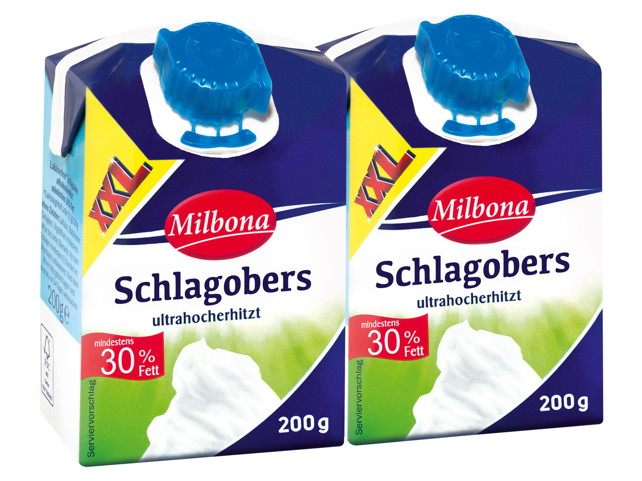 MILBONA Haltbarer Schlagobers 2x 200 g