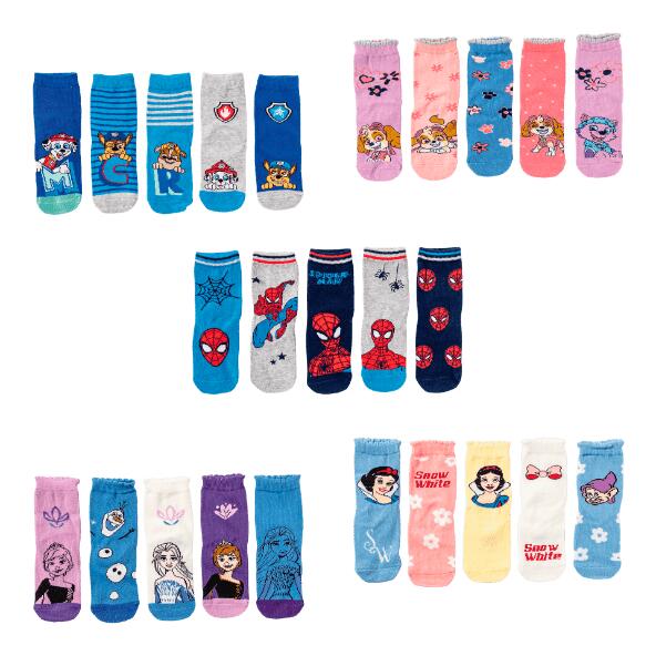 DISNEY(R)/NICKELODEON(R)/MARVEL(R) 				Chaussettes, 5 paires