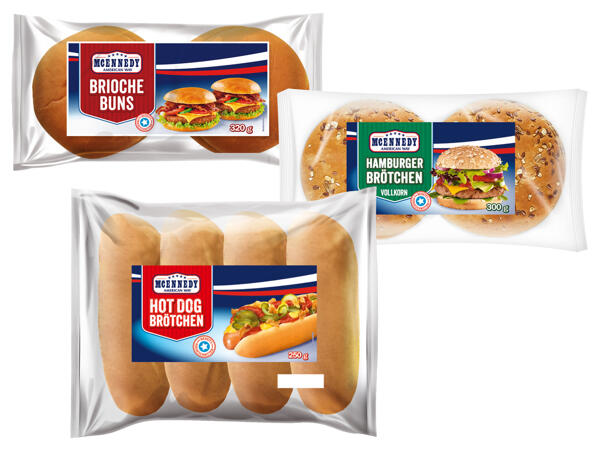 Hot Dog Brötchen 4er/ Brioche Buns 4er/ Vollkorn Brötchen 6er