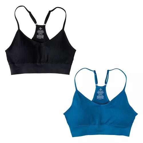 2 Pack Seamless Comfort Bra - Black & Blue, L