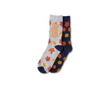 Men's or Ladies' 2-Pack Halloween or Fall Fest Socks