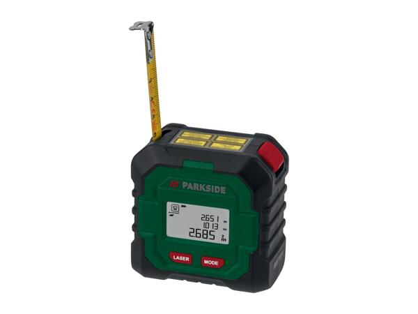 Parkside 4V Cordless 50m Laser Distance Measurer with Tape Measure