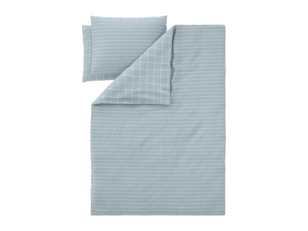 Blue Microfibre Satin Duvet Cover Set - Double