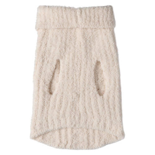 Pet Ultra Cozy Super Soft Sweater, Cable-Knit Cream, L